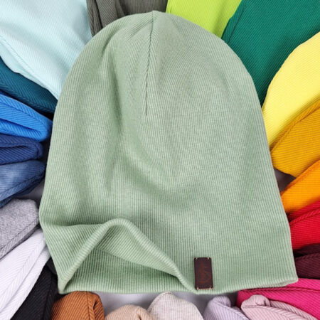 Lekka cienka czapka damska MustGo nienieska jasna zielona czapki damskie męskie na jesień zimę